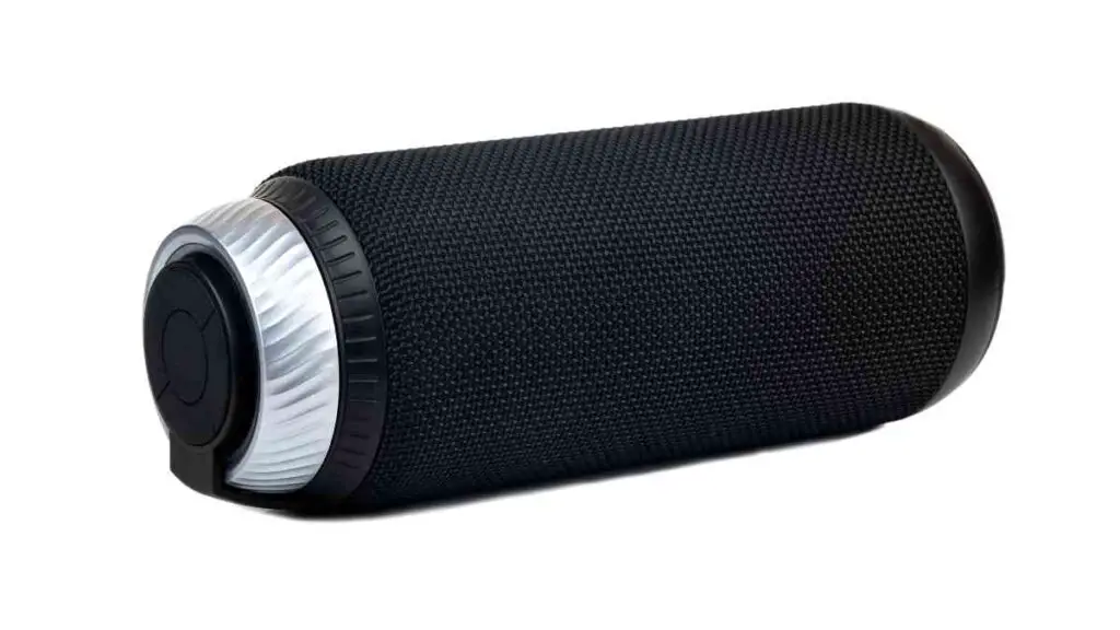 a portable speaker on a white background